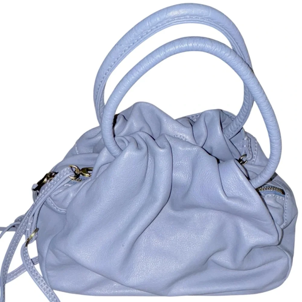 Hobo Darling Provence Blue Leather Convertible Crossbody Satchel Bag - Picture 6 of 15